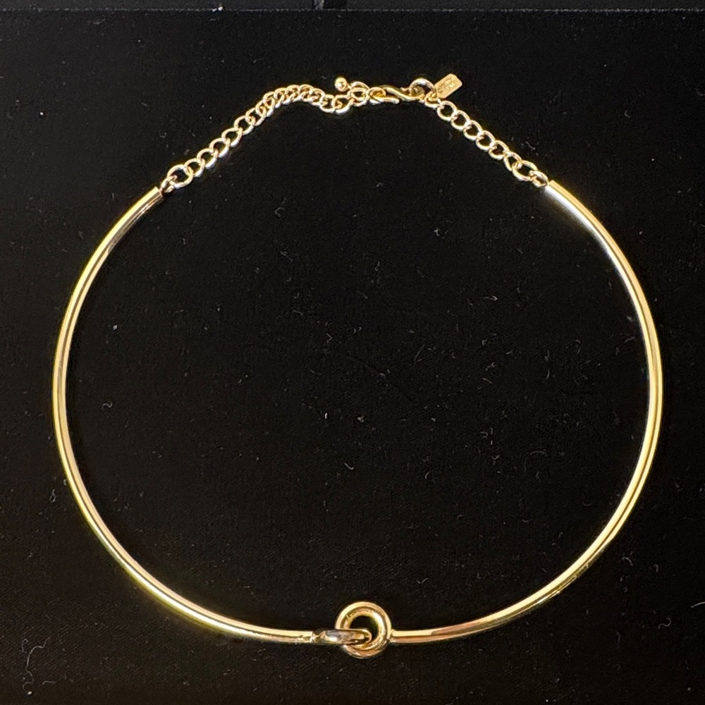 KENNETH LANE Gold Tone Knot Necklace Choker Adjustable Classic Signature Jewelry